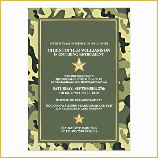 Free Military Retirement Invitation Template Of Military Retirement Party Invitation