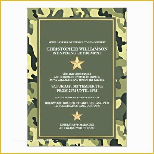 Free Military Retirement Invitation Template Of Military Retirement Party Invitation