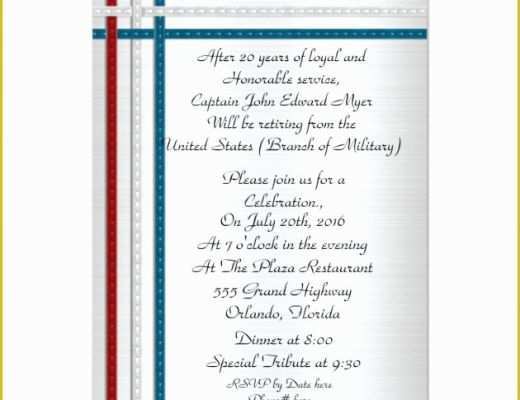 Free Military Retirement Invitation Template Of Military Retirement Party Invitation