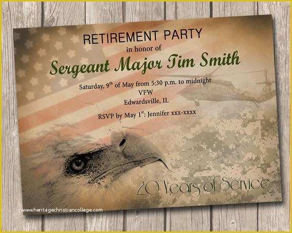 Free Military Retirement Invitation Template Of Military Retirement Party Invitation