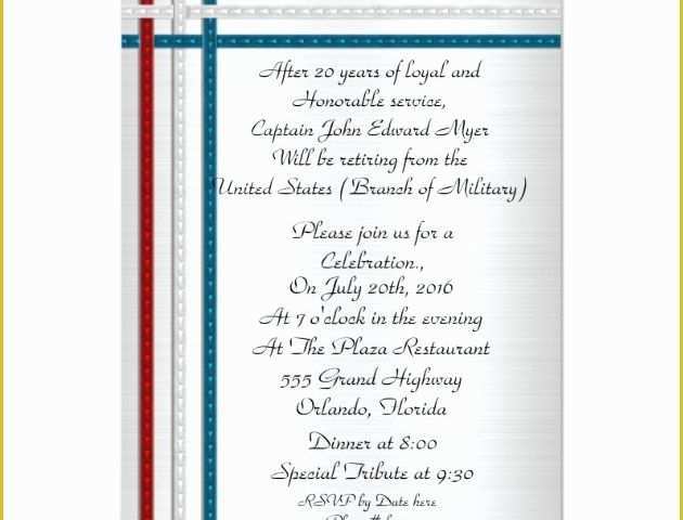 Free Military Retirement Invitation Template Of Military Retirement Party Invitation