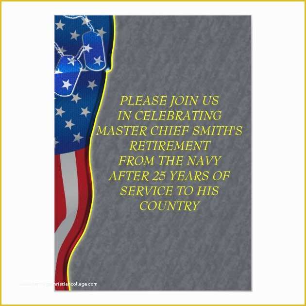 Free Military Retirement Invitation Template Of Personalized Military Retirement Invitations