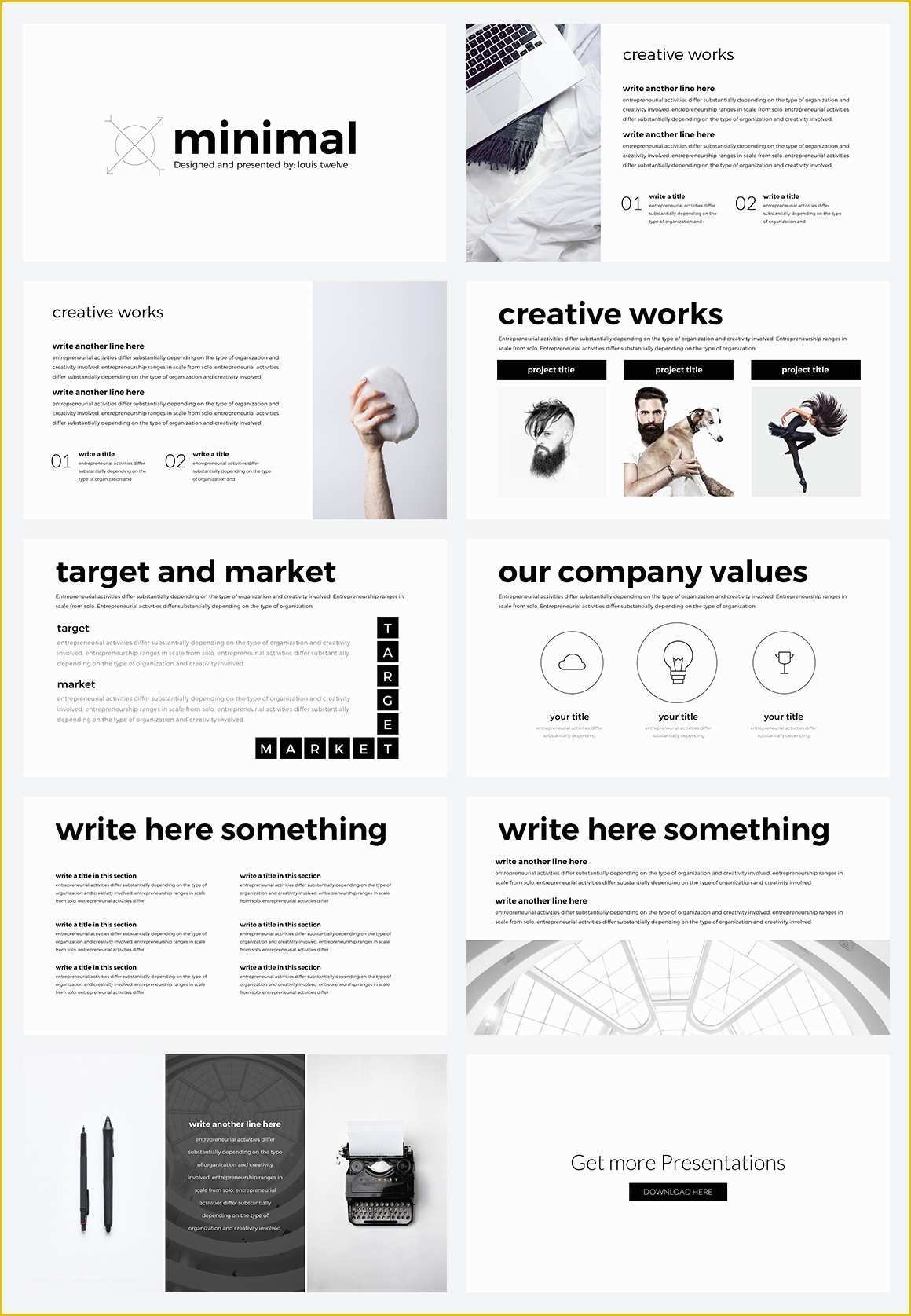 Free Minimal Keynote Template Of Free Minimal Powerpoint Template On Behance