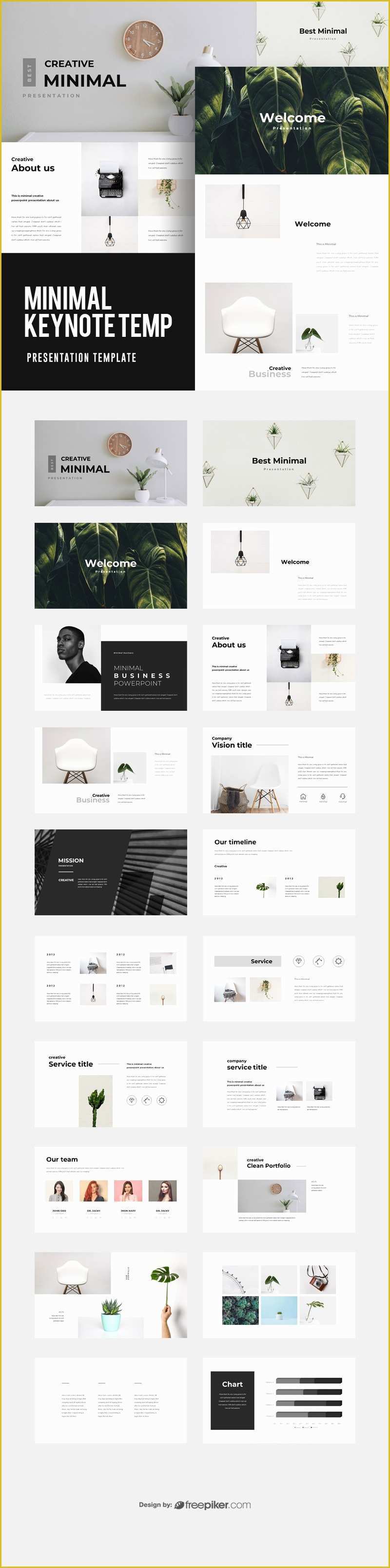 Free Minimal Keynote Template Of Freepiker