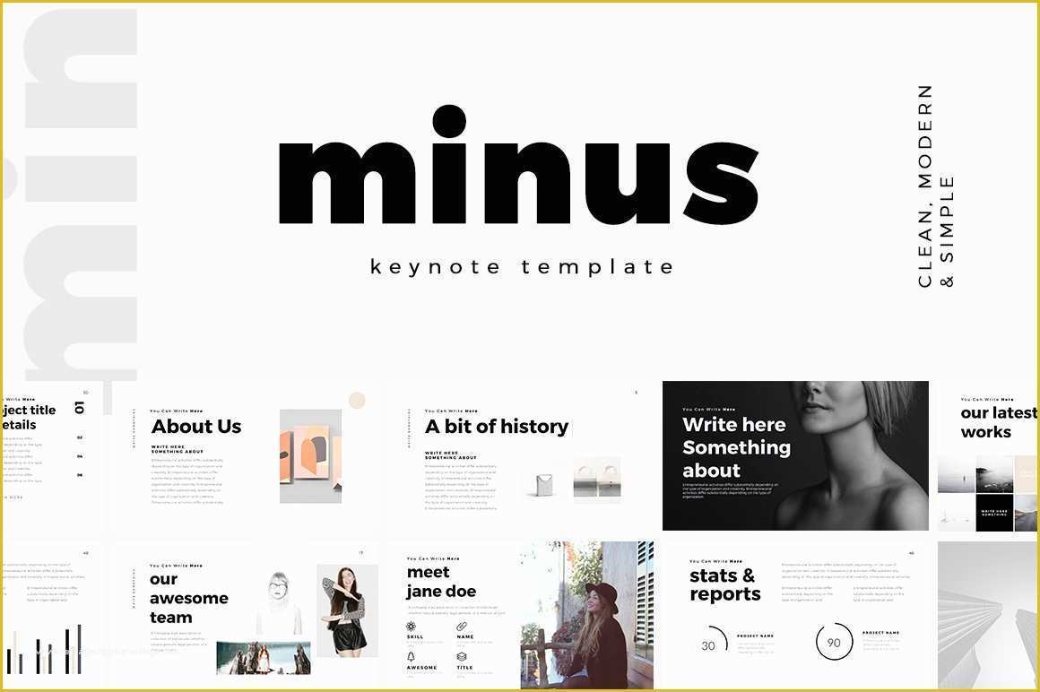 Free Minimal Keynote Template Of Minus Minimal Keynote Template Keynote Templates