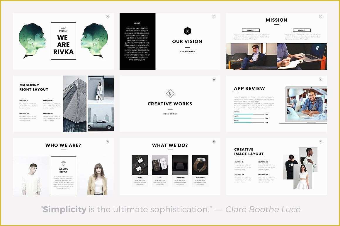 Free Minimal Keynote Template Of Rivka Minimal Powerpoint Template by Slidedizer On