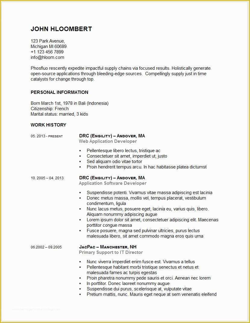 Free Minimalist Resume Template Of 12 Free Minimalist Professional Microsoft Docx and Google