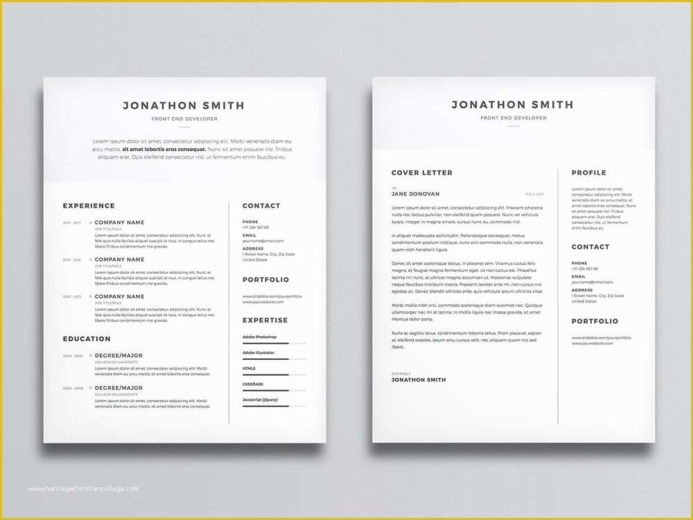Free Minimalist Resume Template Of Free Clean Cv and Cover Letter Template with Minimal Design