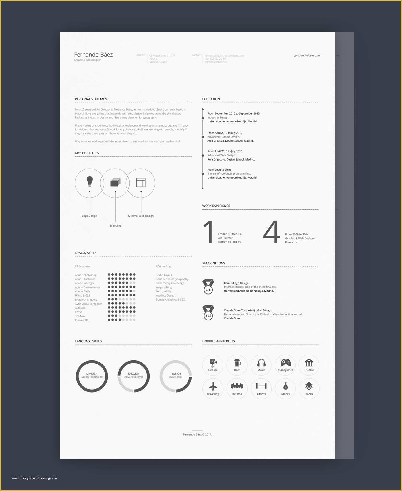 Free Minimalist Resume Template Of Free Minimal Resume Template