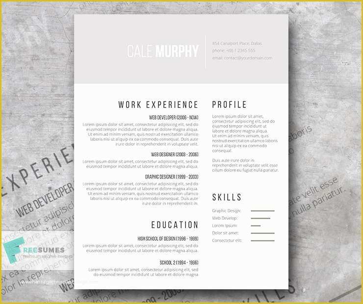 Free Minimalist Resume Template Of Free Minimalist Cv Template Shades Of Gray Freesumes