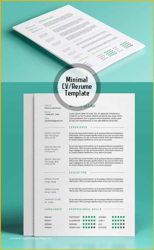 Free Minimalist Resume Template Of Free Minimalistic Cv Resume Templates with Cover Letter