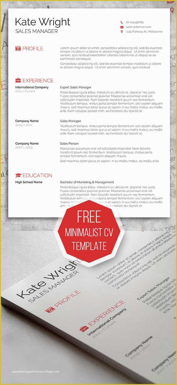 Free Minimalist Resume Template Of Free Resume Templates for 2017 Freebies
