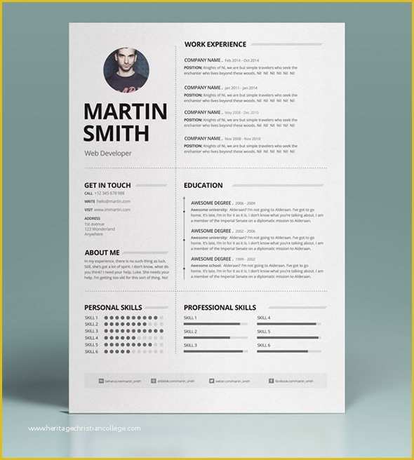 Free Minimalist Resume Template Of Modern Cv Resume Templates with Cover Letter