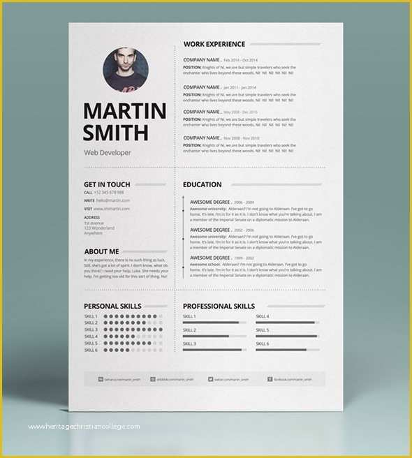 Free Minimalist Resume Template Word Of 50 Best Minimal Resume Templates Design