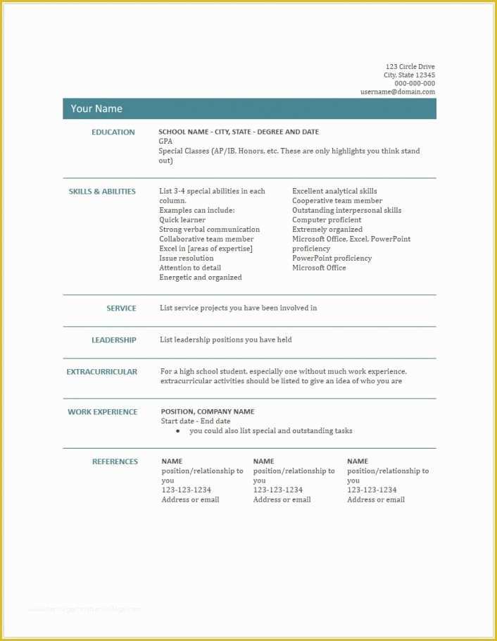 Free Minimalist Resume Template Word Of attractive Word Doc Resume Template Free