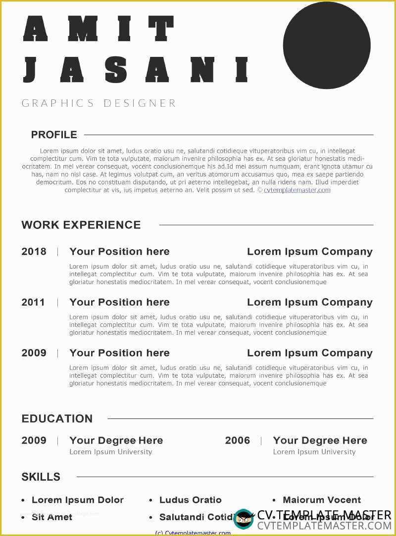 Free Minimalist Resume Template Word Of Free Minimalist Cv Template In Word Cv Template