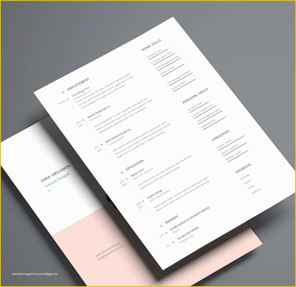 Free Minimalist Resume Template Word Of Free Minimalist Resume Cv Design Template with Cover