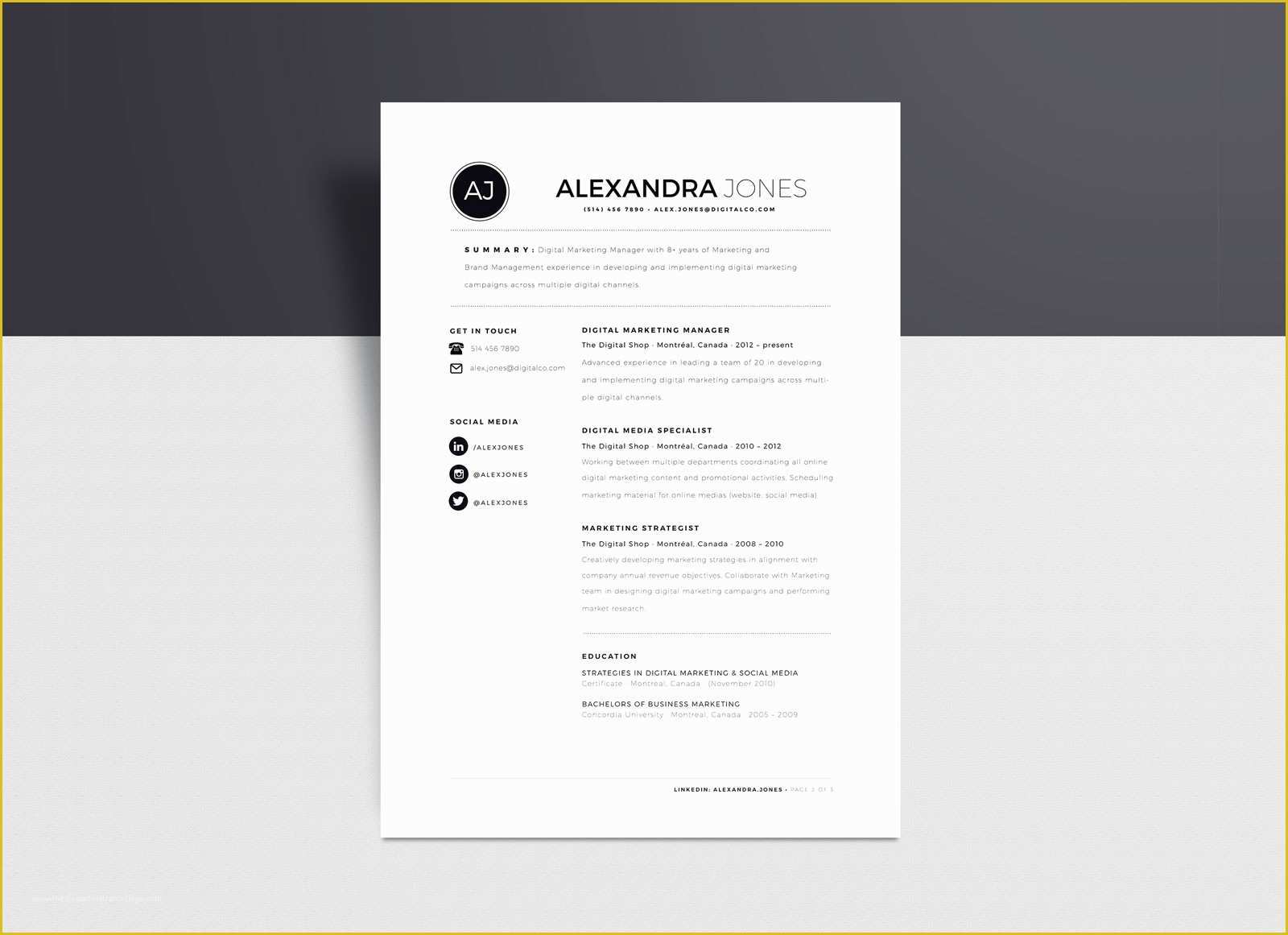 Free Minimalist Resume Template Word Of Free Minimalist Resume Template In Indd Ai & Word format