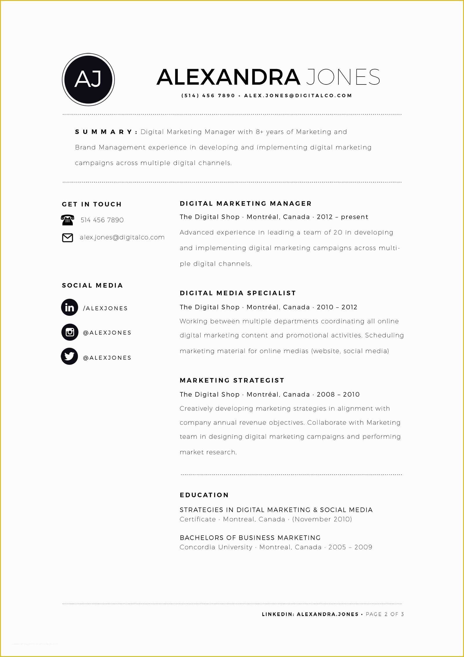 Free Minimalist Resume Template Word Of Free Minimalist Resume Template In Indd Ai & Word format