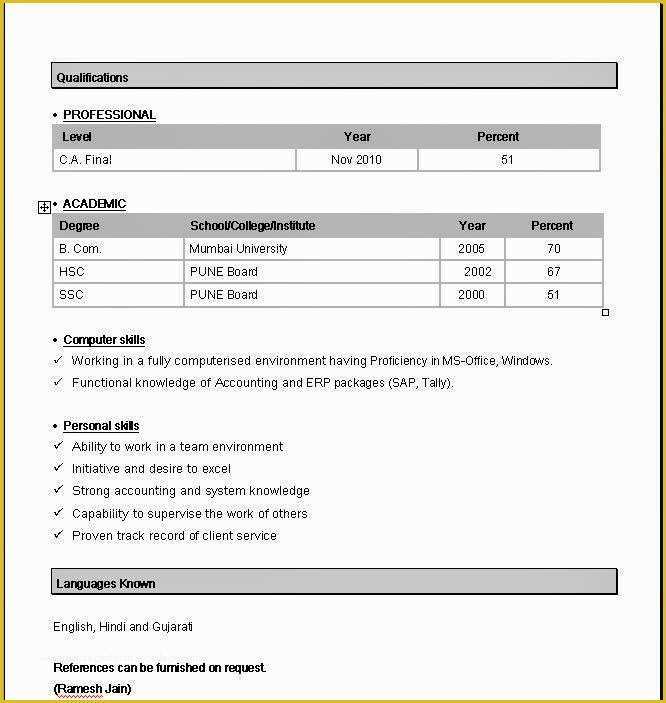 Free Minimalist Resume Template Word Of Simple Resume format In Word