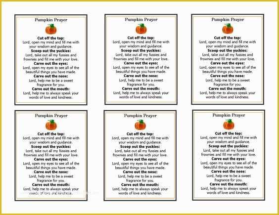 Free Missionary Prayer Card Template Of Pumpkin Prayer Template Fall Harvest Party Christian