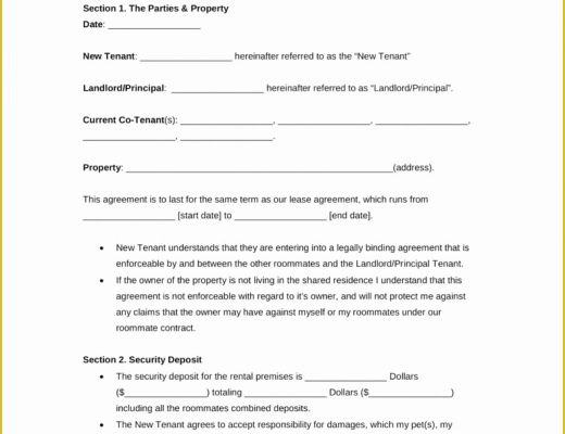 Free Missouri Lease Agreement Template Of Free Kansas Room Rental Roommate Agreement form Pdf