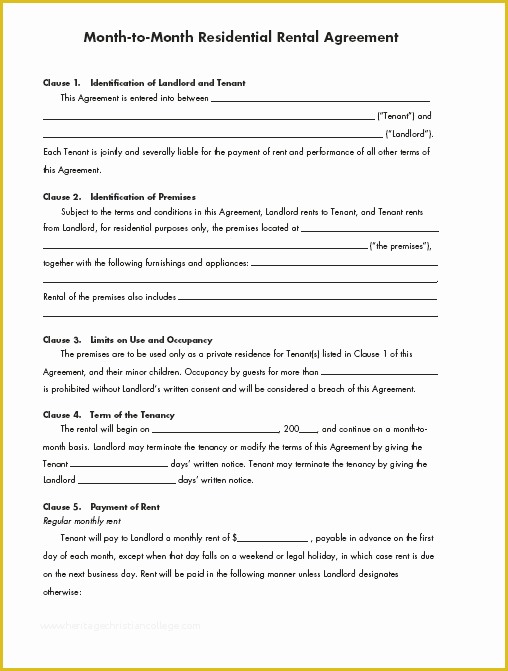 Free Missouri Lease Agreement Template Of Printable Sample Renters Lease Agreement form
