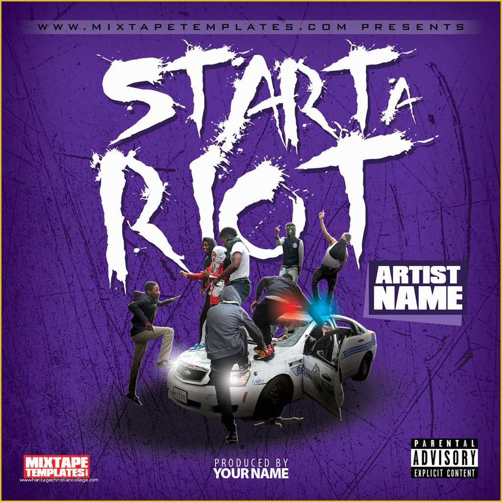Free Mixtape Covers Templates Of Start A Riot Mixtape Cover Template by