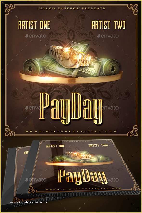 Free Mixtape Templates Of Payday Cd Mixtape Cover Template by Yellow Emperor