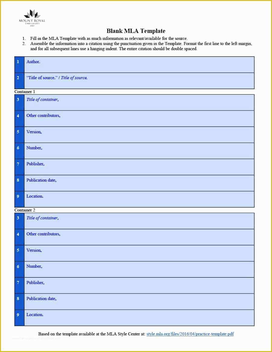 Free Mla Template Of 38 Free Mla format Templates Mla Essay format