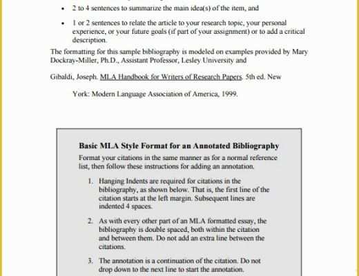 Free Mla Template Of 7 Annotated Bibliography Templates – Free Word &amp; Pdf