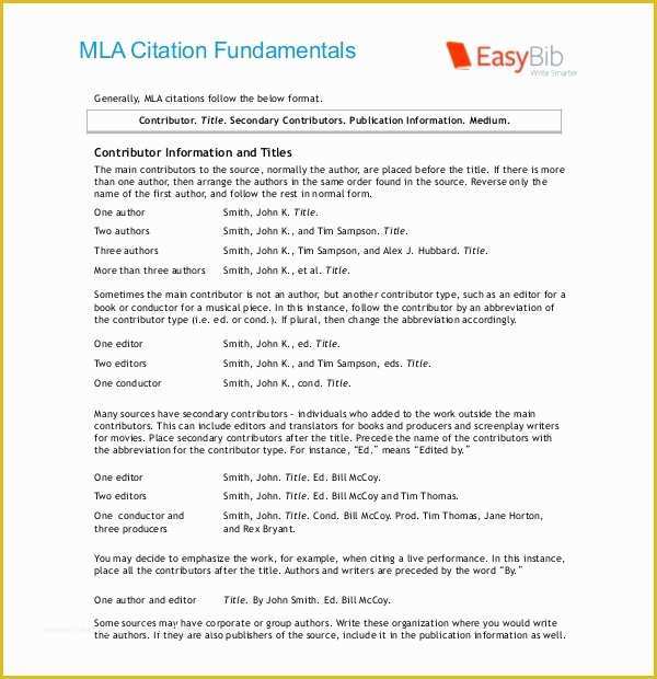Free Mla Template Of 8 Mla Annotated Bibliography Templates & Samples Doc