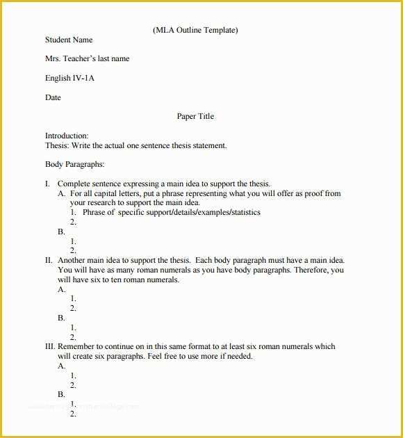 Free Mla Template Of Mla format Template