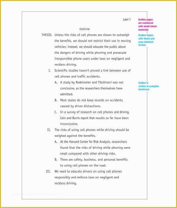 Free Mla Template Of Mla Outline Template 11 Download Free Documents In Pdf