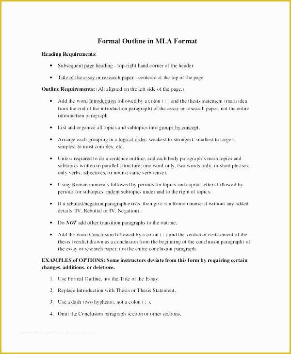 Free Mla Template Of Outline Template Research Paper Research Paper Outline