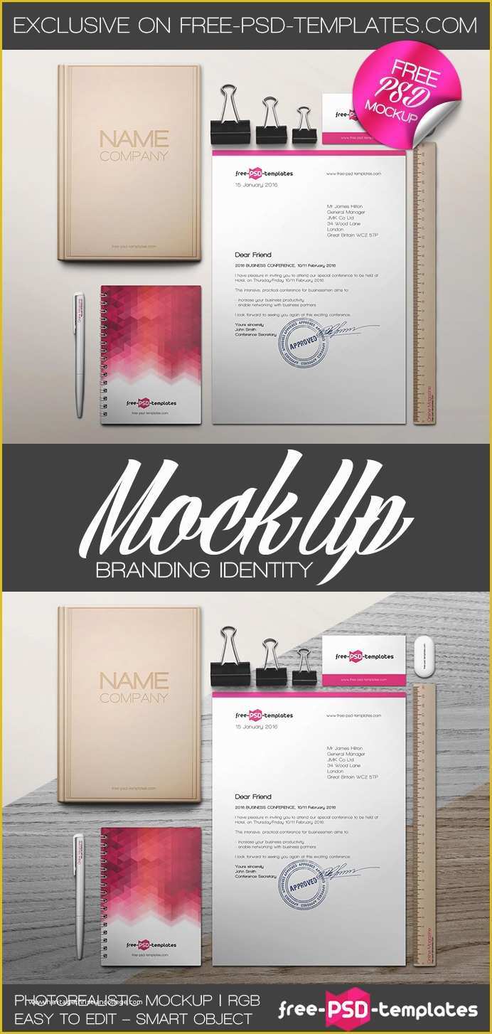 Free Mockup Templates Of Free Branding Identity Mock Up In Psd