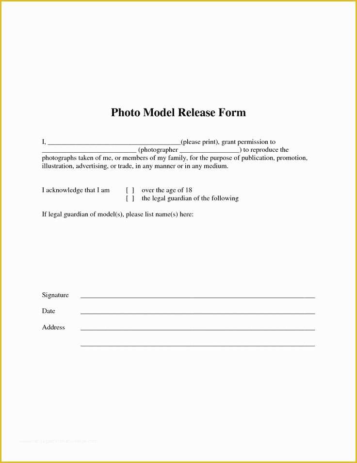 Free Modeling Contract Template Of Free Photographer Release form
