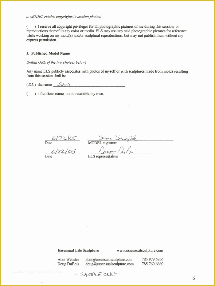 Free Modeling Contract Template Of Model Contract Sample Free Printable Documents