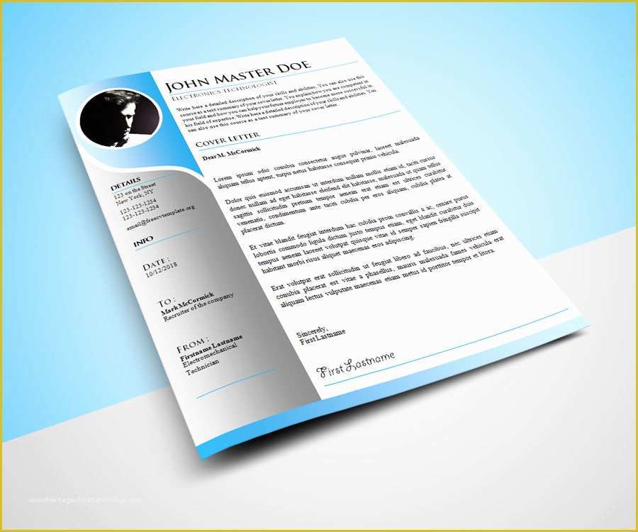 Free Modern Cover Letter Template Of Modern Blue Cv & Cover Letter Cv Template