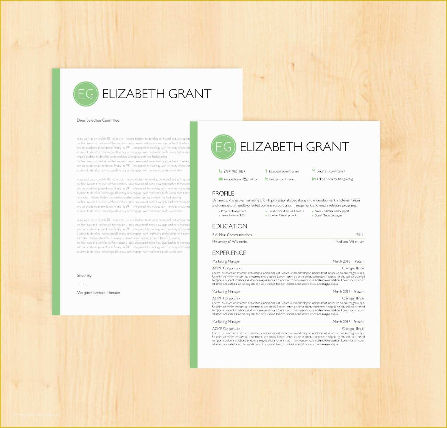 Free Modern Cover Letter Template Of Resume Template Cover Letter Template the Elizabeth by