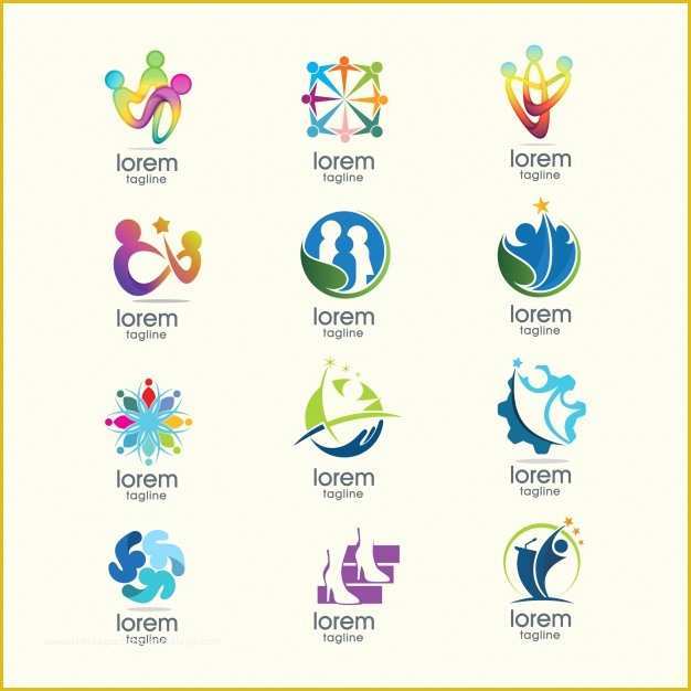 Free Modern Logo Templates Of Abstract Logo Templates Collection Vector