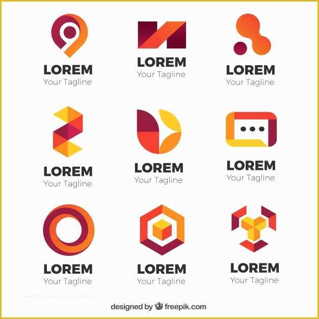 Free Modern Logo Templates Of Set Of Abstract Modern Logos Vector
