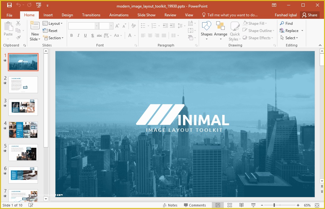 Free Modern Powerpoint Templates Of Animated Modern Image Layout Powerpoint Template