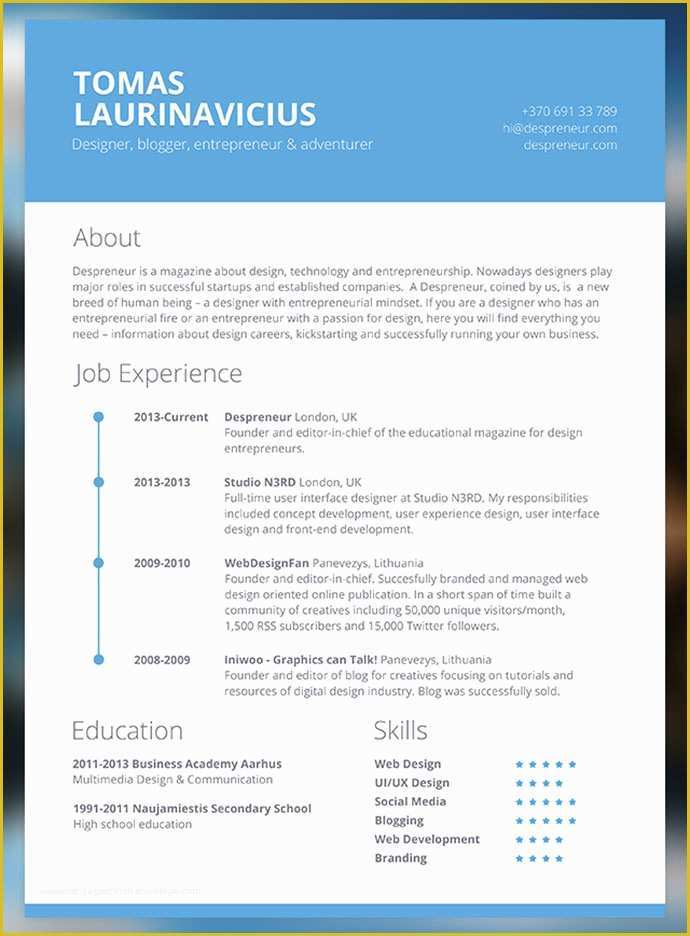 Free Modern Resume Template 2017 Of 28 Free Cv Resume Templates HTML Psd &amp; Indesign – Web