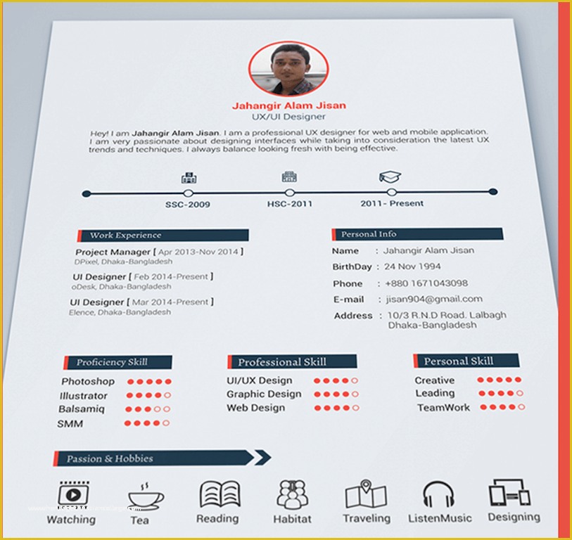 Free Modern Resume Template 2017 Of Best Free Resume Templates In Psd and Ai In 2018 Colorlib