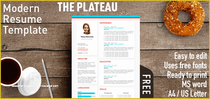 Free Modern Resume Template 2017 Of the Plateau Modern Resume Template