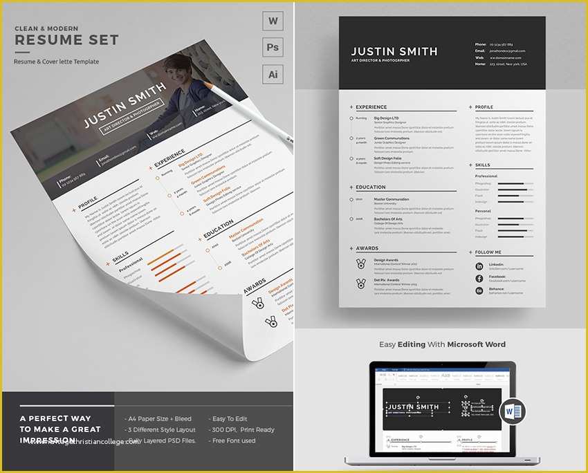 Free Modern Resume Templates for Word Of 25 Professional Ms Word Resume Templates with Simple