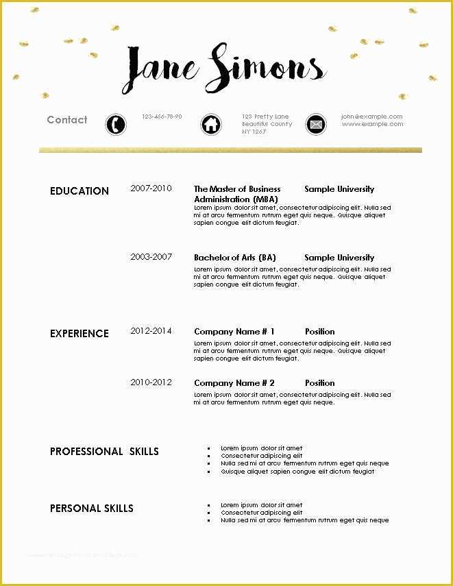 Free Modern Resume Templates for Word Of Contemporary Resume format Sample Chronological Template