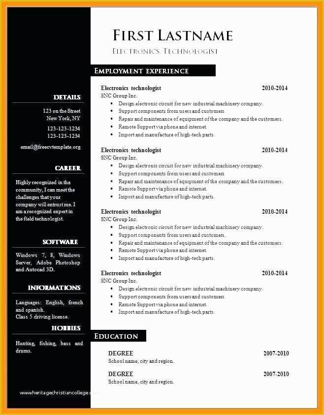 Free Modern Resume Templates for Word Of Cv Gratuit Word Moderne Download Free Creative Resume