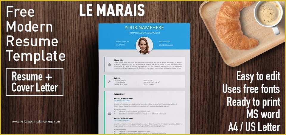 Free Modern Resume Templates for Word Of Le Marais Free Modern Resume Template